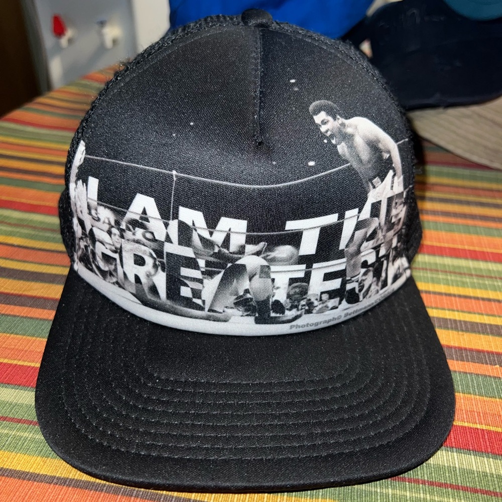 Muhammad Ali Black Graphic Mesh Cap
